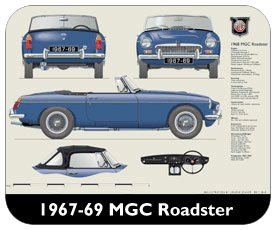 MGC Roadster (wire wheels) 1967-69 Place Mat, Small